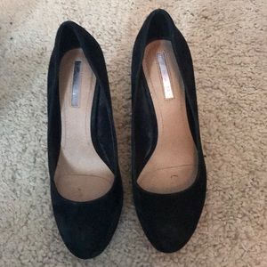 Black Suede High Heel Pumps